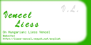vencel liess business card
